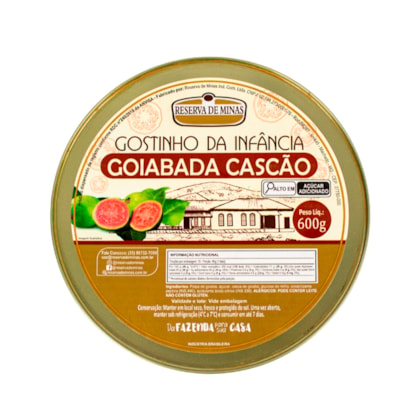 GOIABADA CASCAO GOSTINHO DA INFANCIA RESERVA DE MINAS 600g